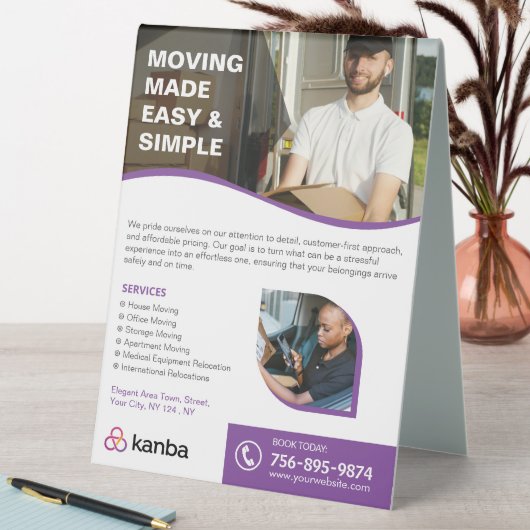 Plaque De Table Déplacement des services personnalisés (En SItu (Tableau))