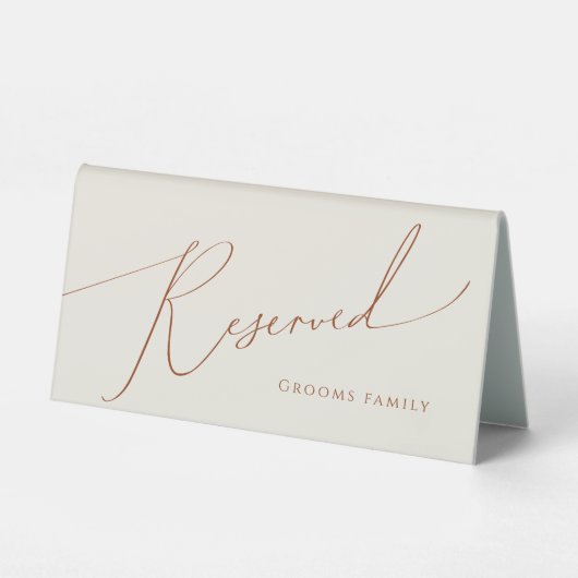 Plaque De Table Désert de Whimsical | Table de réserve beige (Recto)