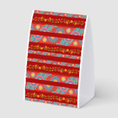 Plaque De Table Desi Wedding Style Deep Red Design (Verso)