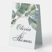 Plaque De Table Design élégant de feuilles vertes (Verso)