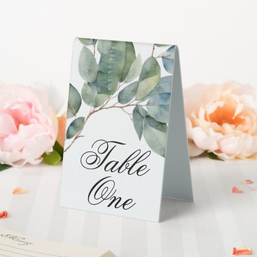 Plaque De Table Design élégant de feuilles vertes (In SItu (Mariage))