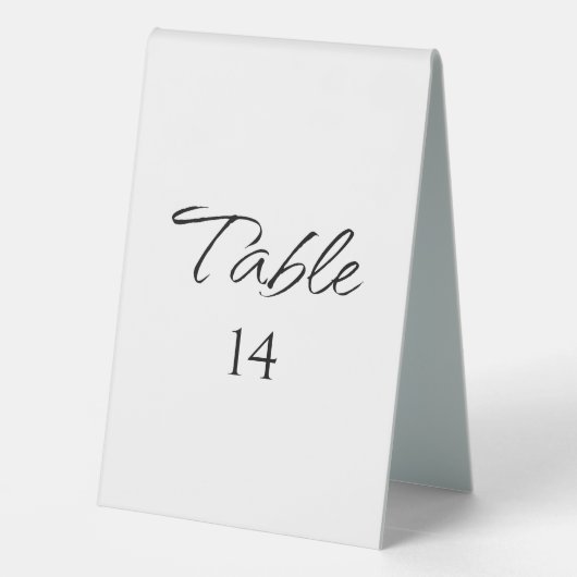Plaque De Table Design élégant Script Réception Mariage Simple (Verso)