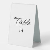 Plaque De Table Design élégant Script Réception Mariage Simple (Recto)