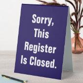 Plaque De Table Désolé Ce Registre Est Fermé Bleu Double Côté (En SItu (Tableau))