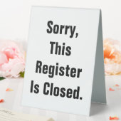 Plaque De Table Désolé, Cette Caisse Est Fermée Double Face Blanch (In SItu (Mariage))