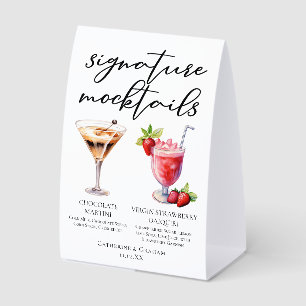 Plaque De Table Dessert Mocktails Martini au Chocolat Fraise
