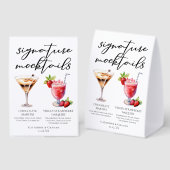 Plaque De Table Dessert Mocktails Martini au Chocolat Fraise (Recto/verso)