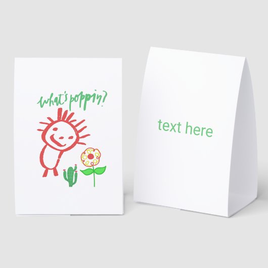 Plaque De Table dessin à la main bébé  (Recto/verso)