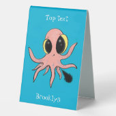 Plaque De Table Dessin animé de bébé poulpe mignon et effronté (Verso)