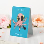 Plaque De Table Dessin animé de bébé poulpe mignon et effronté (In SItu (Mariage))