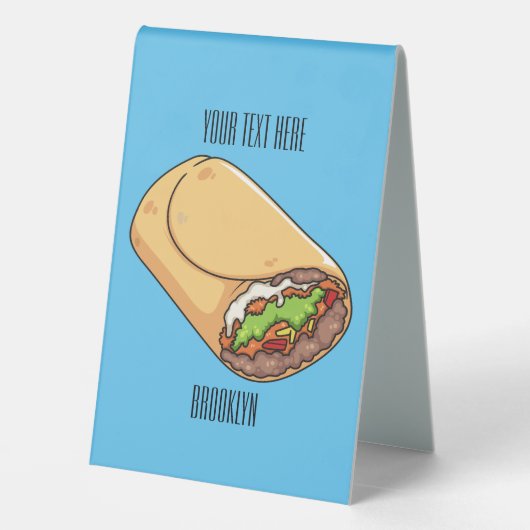 Plaque De Table dessin animé de Burrito (Verso)