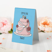 Plaque De Table dessin animé de gâteau mariage (In SItu (Mariage))
