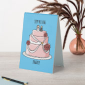 Plaque De Table dessin animé de gâteau mariage (En SItu (Tableau))