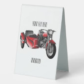 Plaque De Table dessin animé de la moto Sidecar (Verso)