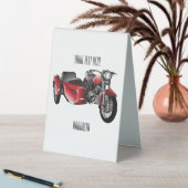 Plaque De Table dessin animé de la moto Sidecar (En SItu (Tableau))