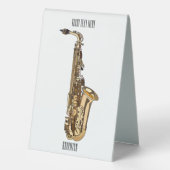 Plaque De Table dessin animé saxophone (Verso)