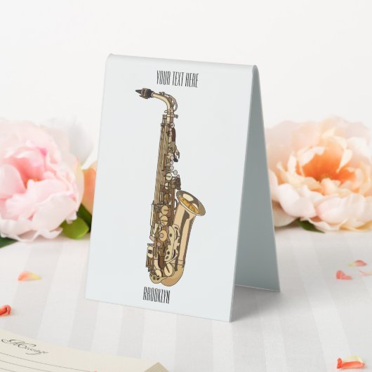 Plaque De Table dessin animé saxophone (In SItu (Mariage))