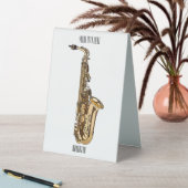 Plaque De Table dessin animé saxophone (En SItu (Tableau))