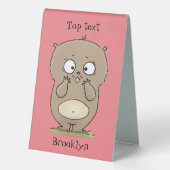 Plaque De Table Dessin d'adorable hamster (Verso)