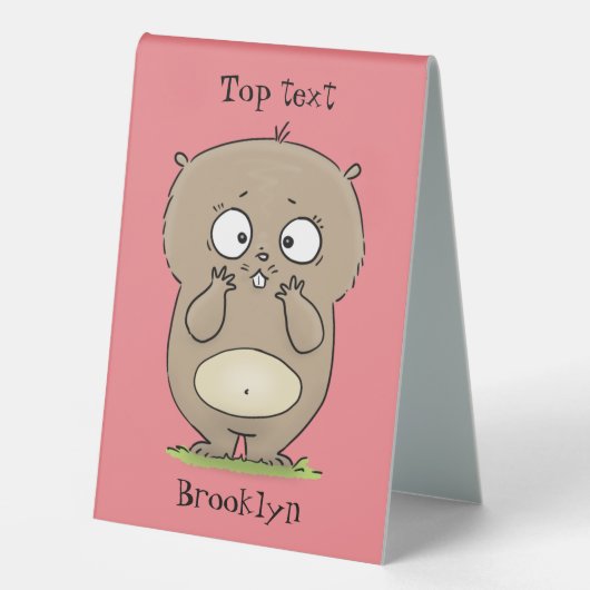 Plaque De Table Dessin d'adorable hamster (Recto)