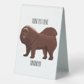 Plaque De Table dessin de Chien Tibétain Mastiff (Verso)