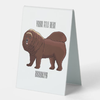 Plaque De Table dessin de Chien Tibétain Mastiff