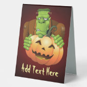 Plaque De Table Dessin de Frankenstein Monster avec Citrouille (Recto)
