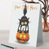 Plaque De Table Dessin d'Halloween au chat effrayé sur Citrouille (En SItu (Tableau))