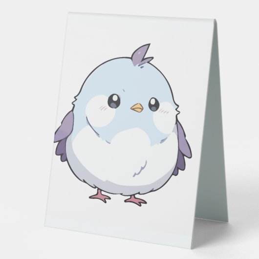 Plaque De Table Dessin d'oiseau Cute Kawaii Chubby - adorable Past (Recto)