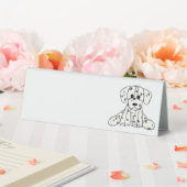 Plaque De Table Dessin simple de contour de chien en peluche dalma (In SItu (Mariage))
