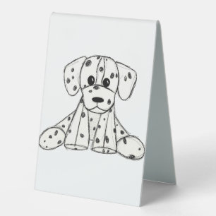 Plaque De Table Dessin simple de contour de chien en peluche dalma