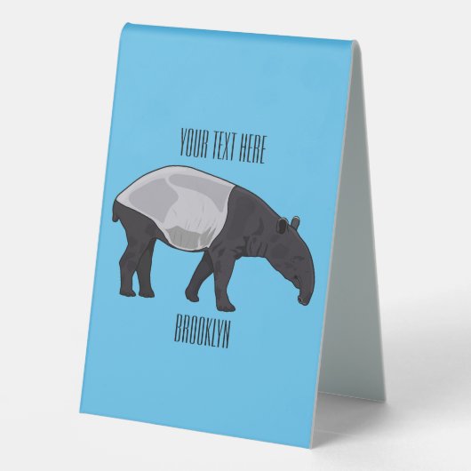 Plaque De Table Dessin sur Tapir (Verso)