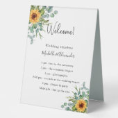 Plaque De Table Détails du programme de mariage des eucalyptus des (Recto)