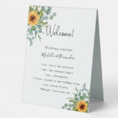 Plaque De Table Détails du programme de mariage des eucalyptus des (Verso)