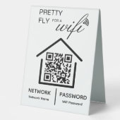 Plaque De Table Détails WiFi Joli vol pour un code QR wifi (Recto)