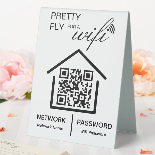 Plaque De Table Détails WiFi Joli vol pour un code QR wifi (In SItu (Mariage))