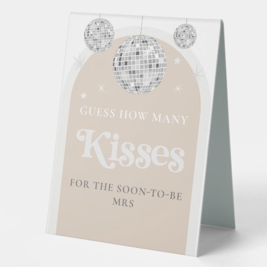 Plaque De Table Devinez combien de baisers Mariage Disco Ball (Recto)