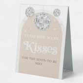 Plaque De Table Devinez combien de baisers Mariage Disco Ball (Verso)