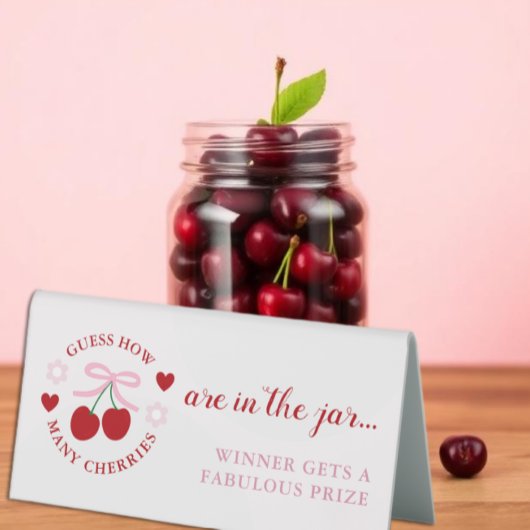 Plaque De Table Devinez combien de cerises à la Baby Shower