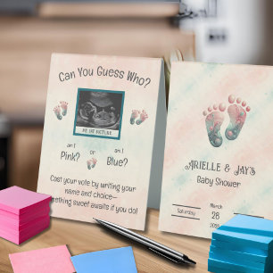 Plaque De Table "Devinez qui" Genre Révéler Baby shower Ultrasound