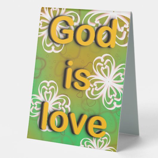 Plaque De Table dieu est amour (Recto)