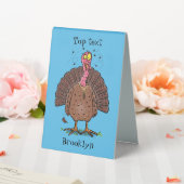 Plaque De Table Dinde de basse-cour marrante brune avec dessin ani (In SItu (Mariage))