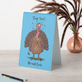 Plaque De Table Dinde de basse-cour marrante brune avec dessin ani (En SItu (Tableau))