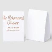 Plaque De Table Dîner de répétition la veille simple minimal m (Recto/verso)