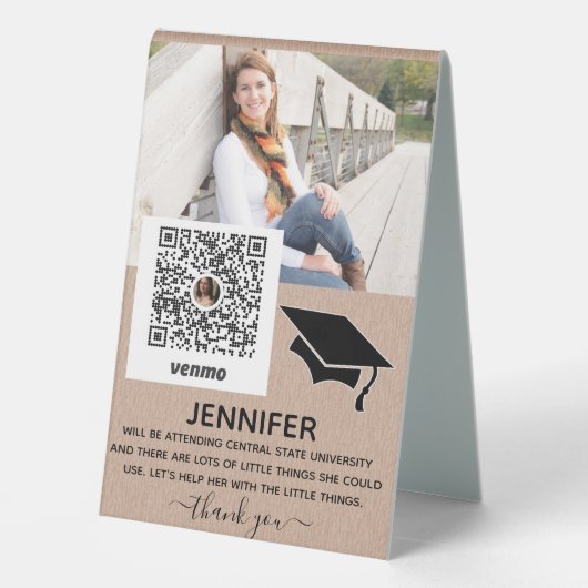 Plaque De Table Diplôme d'argent idées cadeaux Venmo (Verso)