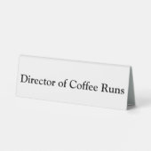 Plaque De Table Directeur du café tourne Funny Office Blanc (Verso)