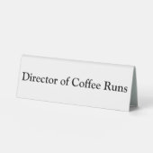 Plaque De Table Directeur du café tourne Funny Office Blanc (Recto)