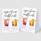 Plaque De Table Dirty Shirley Bourbon Smash Signature Cocktails (Recto/verso)