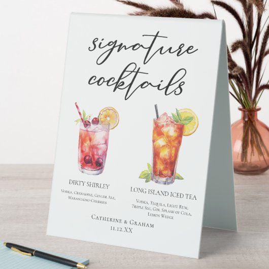 Plaque De Table Dirty Shirley Long Island Signature Cocktails Menu (En SItu (Tableau))