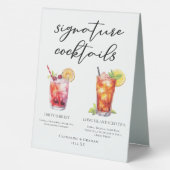 Plaque De Table Dirty Shirley Long Island Signature Cocktails Menu (Verso)